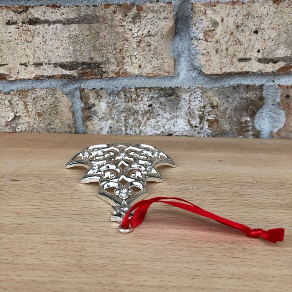 Lenox Sparkle and Scroll Tree Ornament Christmas Clear Crystals Silver Plated - Picture 5 of 10